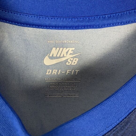 NIKE SB Skateboarding Dri-Fit T Shirt Youth XL Short Sleeve Blue Spell Out Polye - Picture 5 of 12